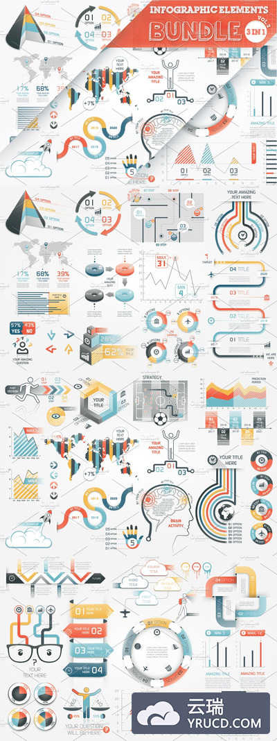 信息图表PPT素材包 Infographic Elements Bundle