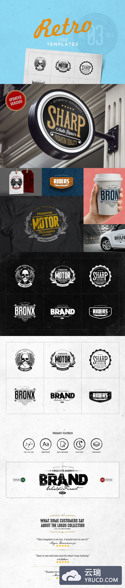 经典logo素材设计模板 Retro Logo Templates V.03