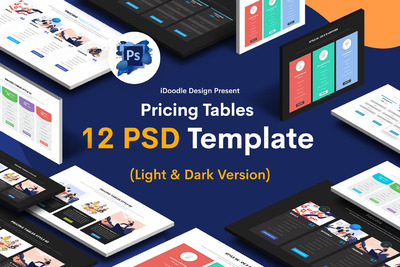 多用途的定价表设计PSD UI KITS