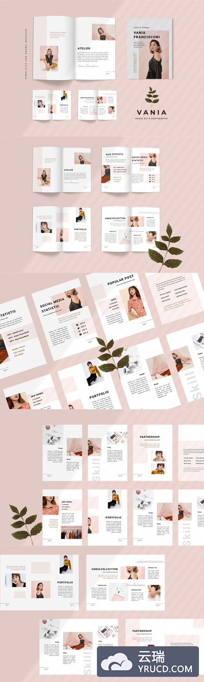 Vania时尚媒体博客宣传册设计模板