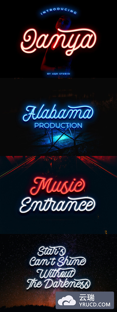 字体 | 英文流畅连笔风格品牌文字