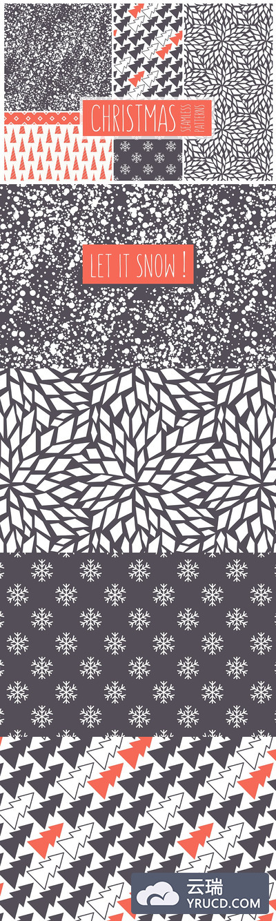 圣诞节图案下载 Christmas Seamless Patterns