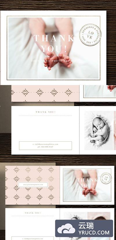 新生儿照片品牌设计素材模板 Newborn Photography Branding