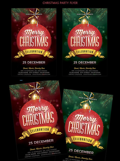 圣诞节宣传海报模板 Christmas Party