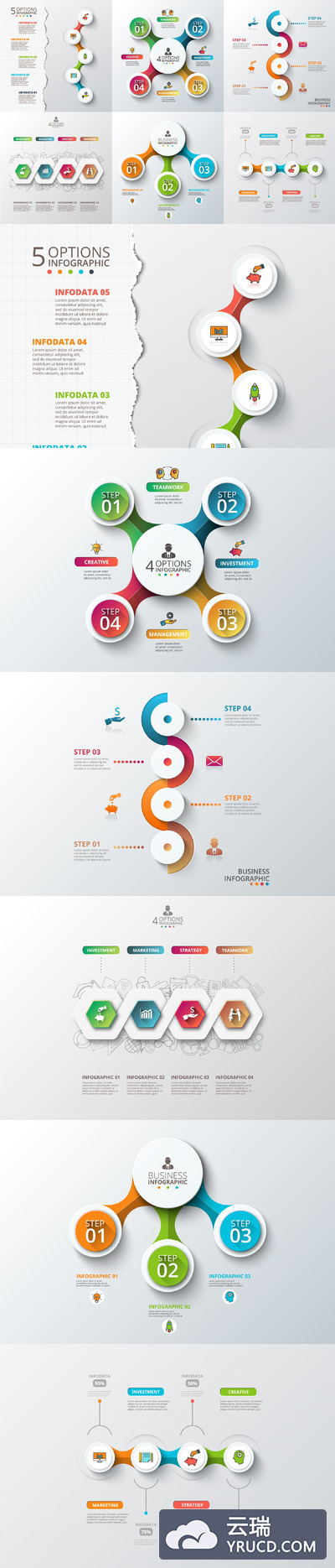 ppt信息图表素材模板 Diagrams for business infographic v3