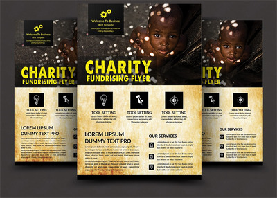 慈善筹款活动传单海报模板 Charity Fundraisers Flyer Templates