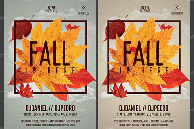 秋天派对海报模板 Fall Party Flyer Template