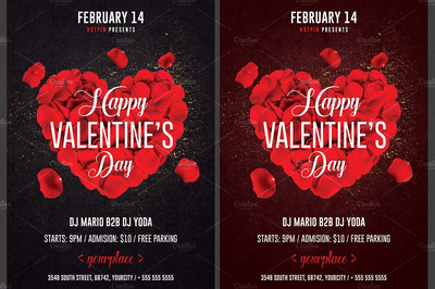 情人节邀请海报模板 Valentines Day Flyer Invitation