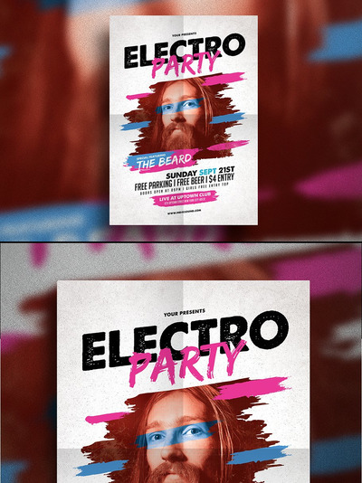 音乐会创意海报制作 Electro Fest