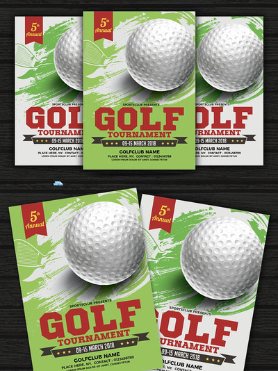 高尔夫海报模板 Golf Tournament Flyer