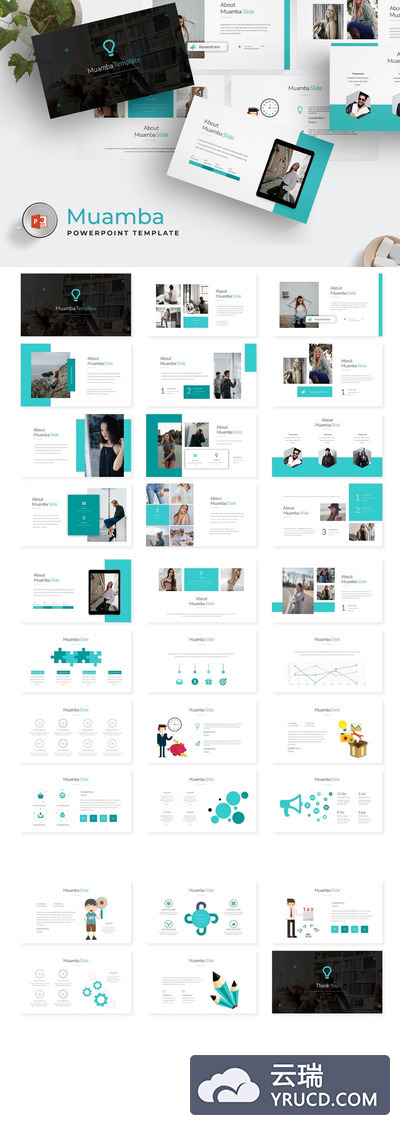 清新时尚高端多用途的高品质powerpoint幻灯片演示模板（pptx）