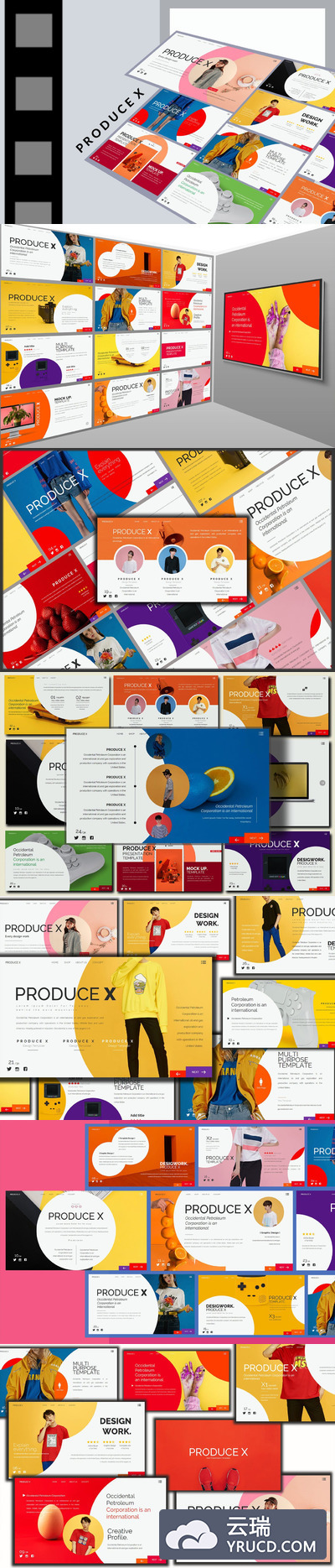 绚丽时尚高端多用途的高品质powerpoint幻灯片演示模板（pptx）