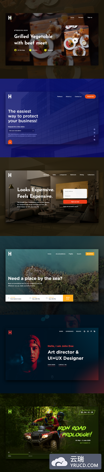 网页头图模板头图设计模板巨无霸广告模板下载[XD]