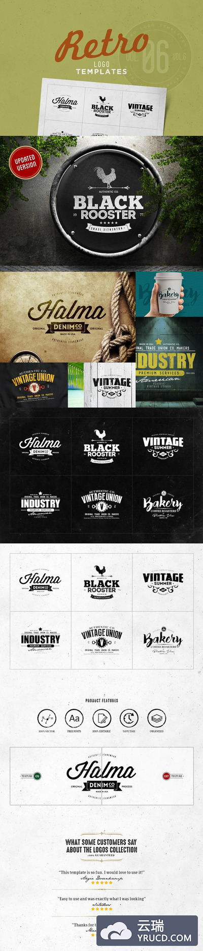 经典logo图形模板 Retro Logo Templates V.06