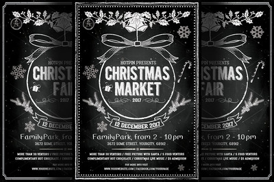 简单圣诞节活动宣传海报 Vintage Christmas Event Flyer