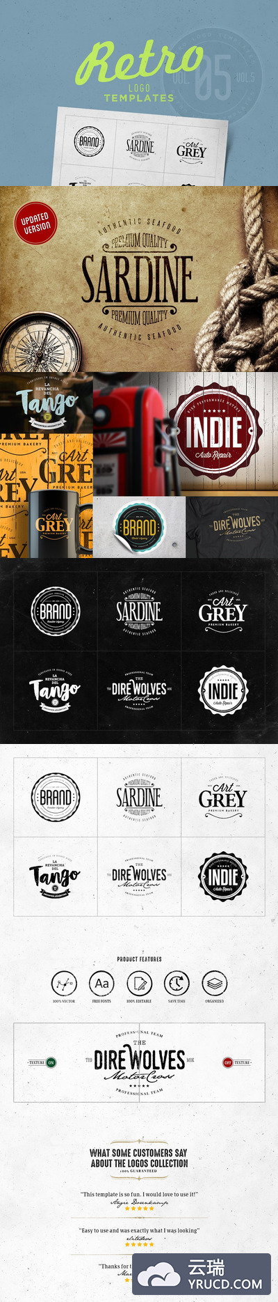 经典logo图形素材 Retro Logo Templates V.05