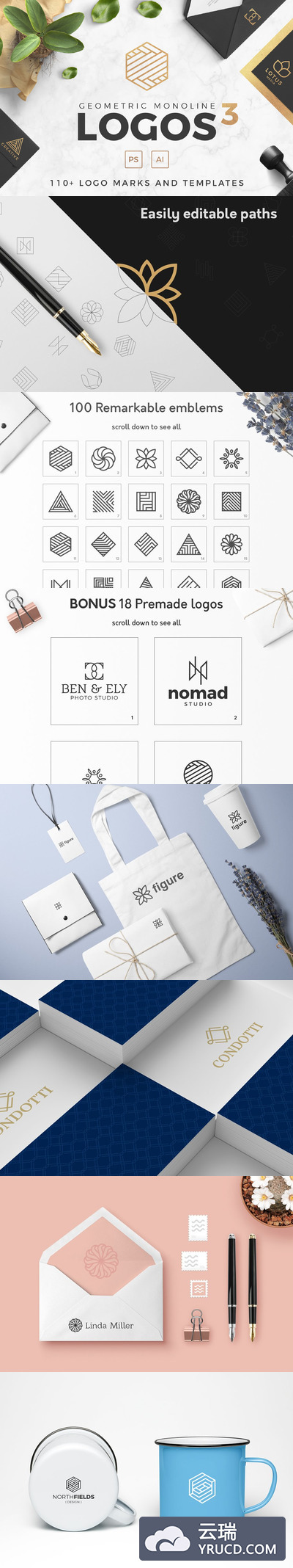 时尚logo素材模板 Logos and Marks - volume 03