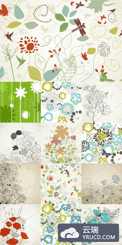 花卉图形素材背景插画 Flower a background