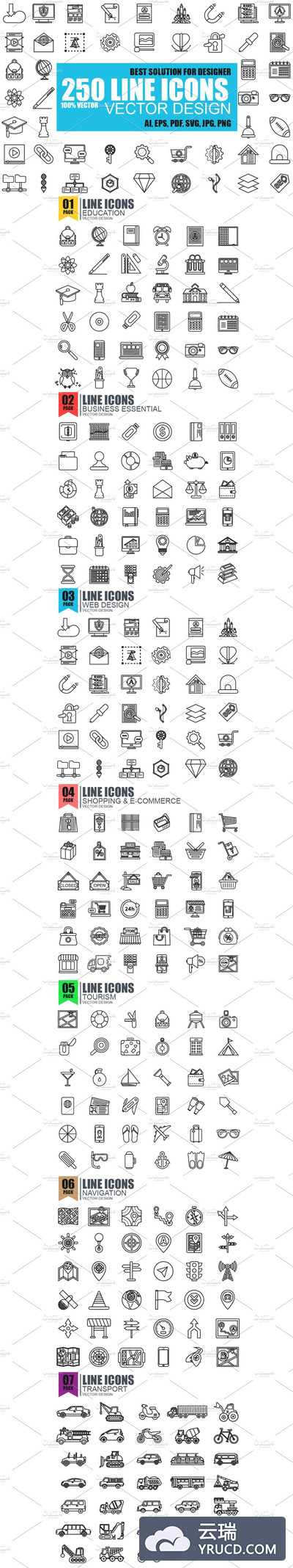 线型网页图标素材 Line Web Icons