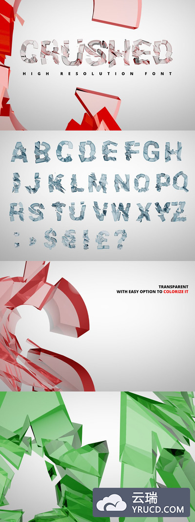 破碎字体效果设计 Crushed Transparent Font