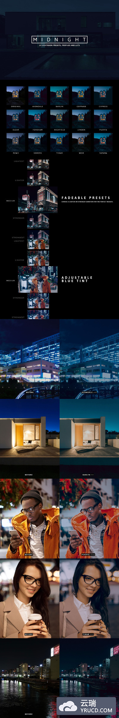 午夜LR预设照片效果处理 Midnight Lightroom Presets/Profiles