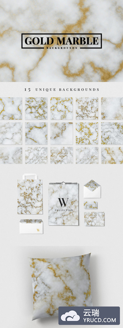 金色大理石纹理背景 Gold Marble Backgrounds