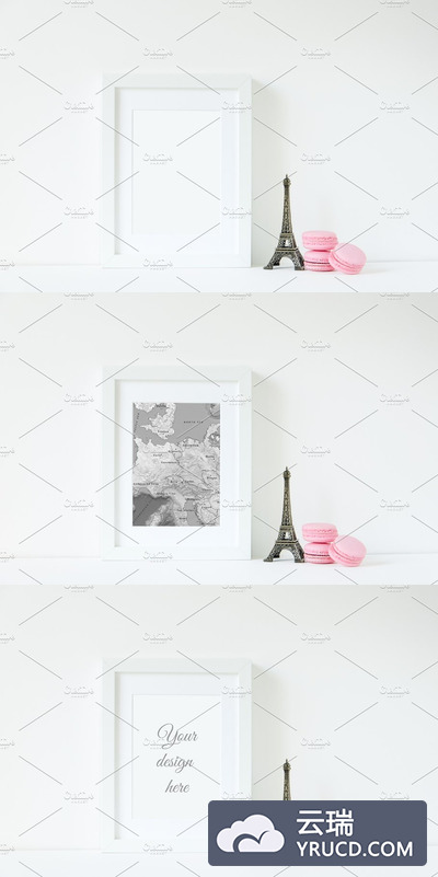 画框样机模型 Frame mockup with macaruns