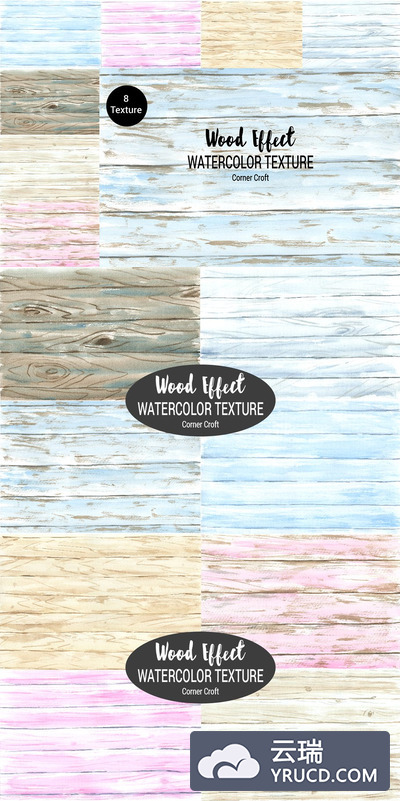 水彩纹理木材效果 Watercolor Texture Wood Effect