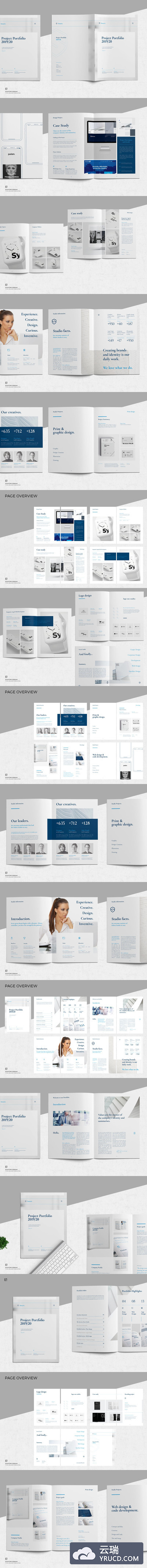 公司简介宣传册简约高端多用途时尚杂志设计版式设计房地产楼书品牌手册画册设计模板（indd）