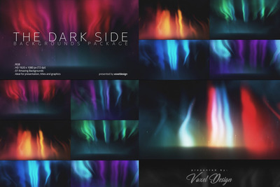 时尚绚丽抽象北极极地极光星空宇宙背景底纹纹理集合