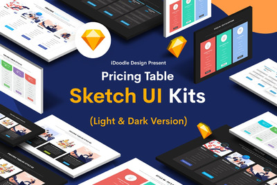 清新时尚简约多用途的价格表UI KITS