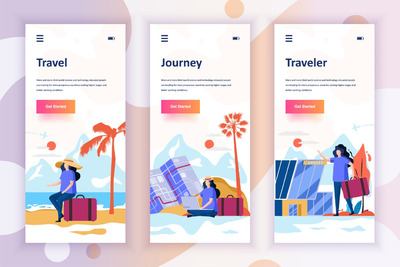 时尚高端简约多用途的Instagram故事入门屏幕移动应用程序banner插画着陆页海报设计模板-8