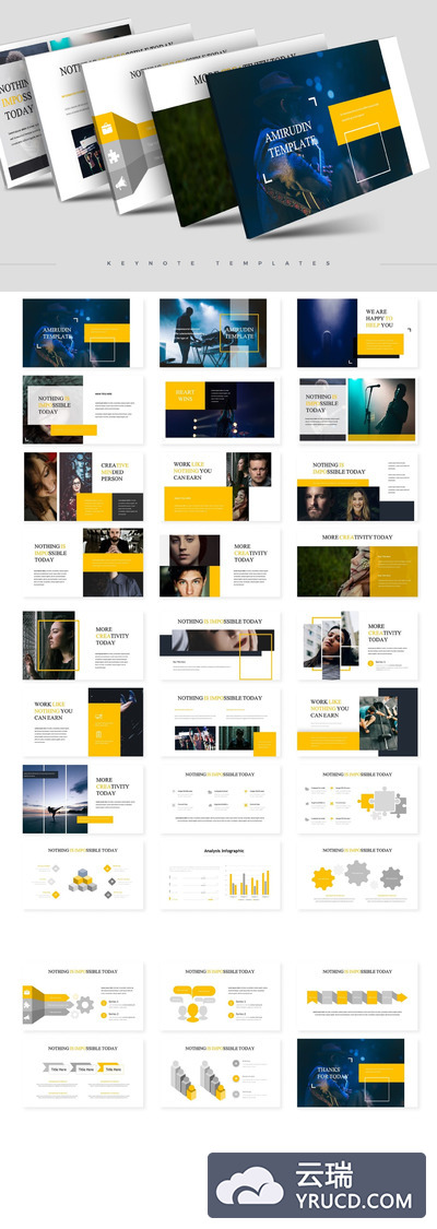 时尚高端多用途的高品质keynote幻灯片演示模板（key）