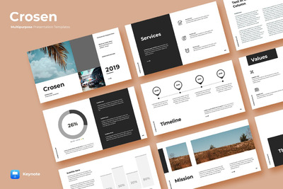 多用途的高品质时尚优雅高端keynote幻灯片演示模板（key）
