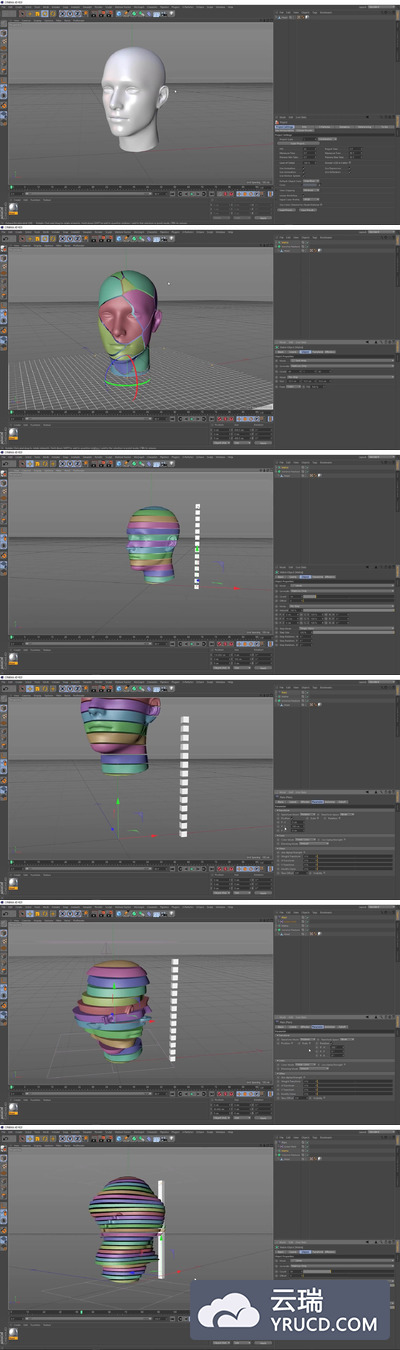 C4D 泰森分裂模型切割动画教程