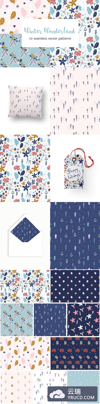 冬季仙境圣诞图案 Winter Wonderland Christmas Patterns