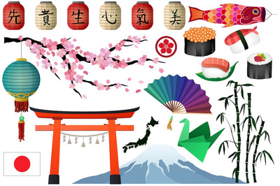 日本元素插画素材 Japanese & Asian Clipart Vector, PNG