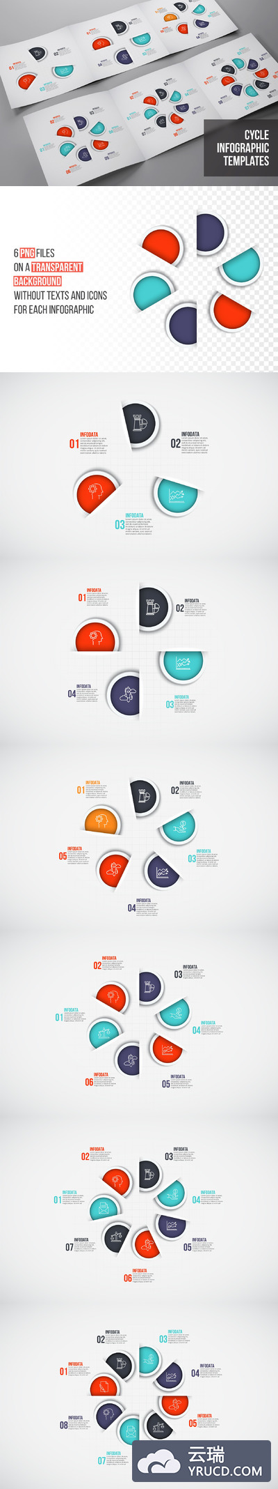 PPT信息图表素材模板 Infographics template set v.36
