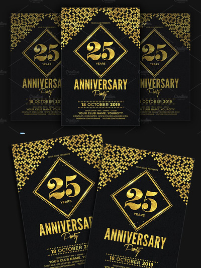 周年庆海报制作模板 Anniversary Party Flyer