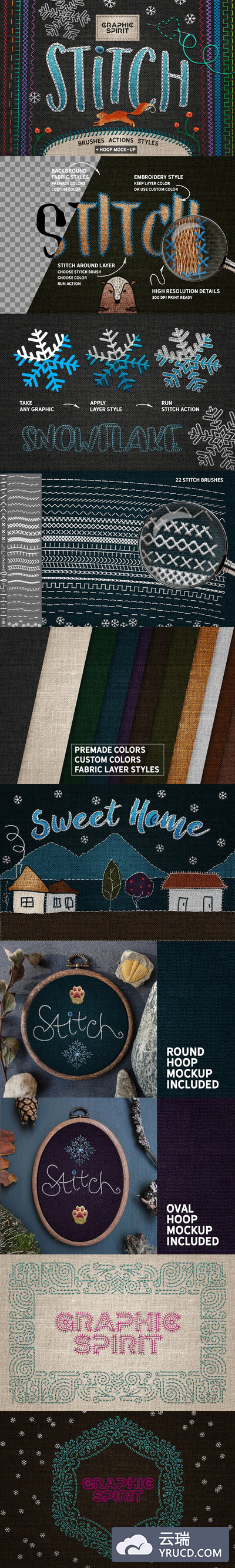 针织缝线效果的PS图层样式 Photoshop Tooklit