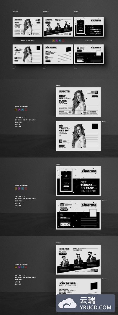 明信片邀请函模板 Postcard Template