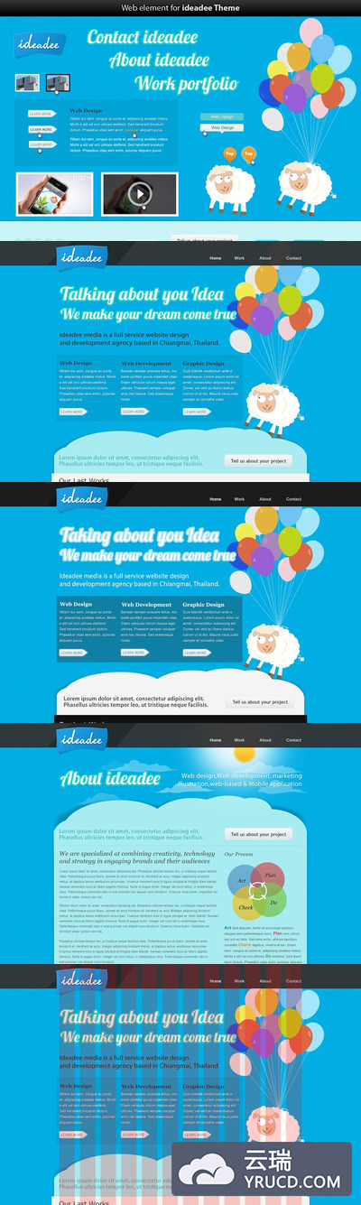 儿童卡通风格网站模板 Ideadee - PSD Template