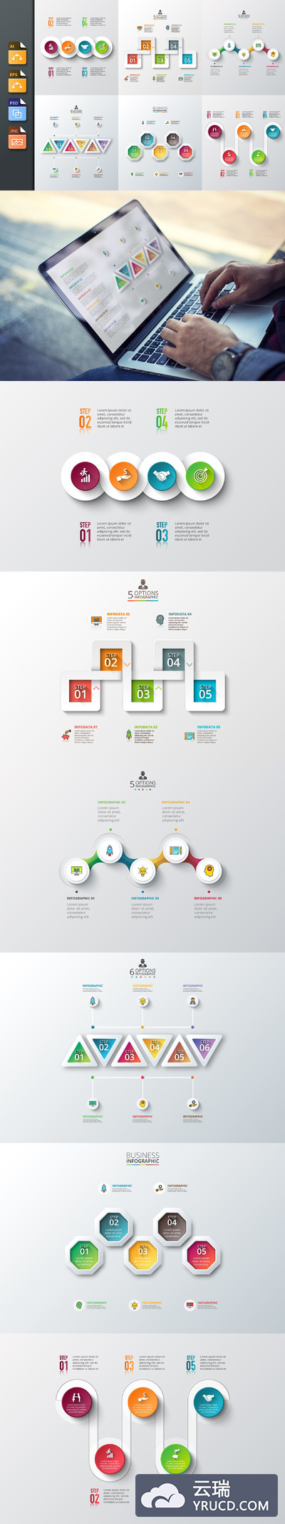 业务数据图表素材ppt模板 Diagrams for business infographic v4