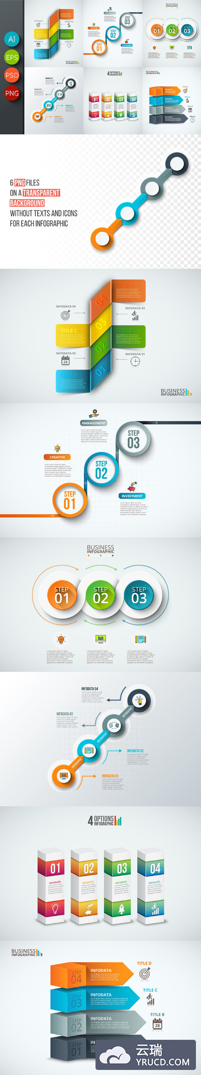 业务信息PPT图表素材 Diagrams for business infographic v8