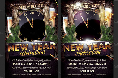 新年派对传单模板 New Year Party Flyer Template