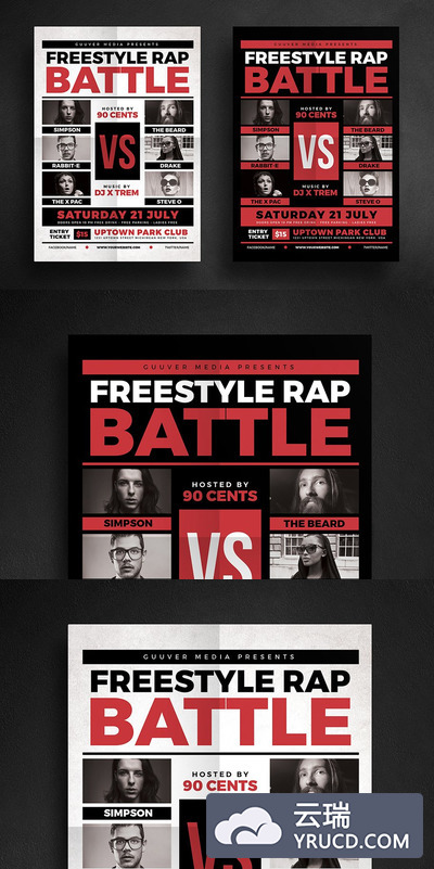 音乐对战宣传海报模板 Rap Battle Music Flyer