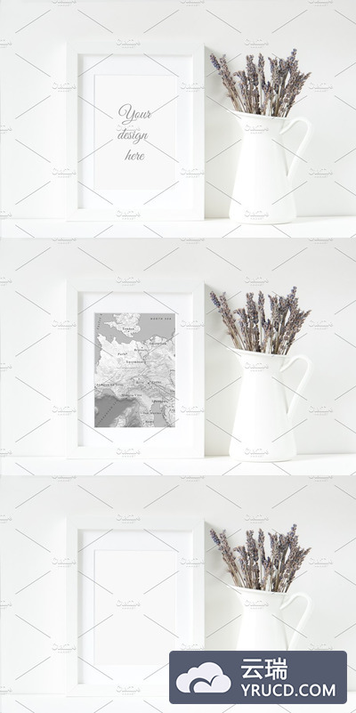 简约画框样机模型 Frame mockup with lavender