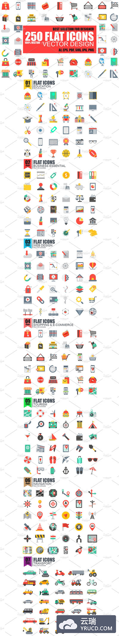 扁平化网站图标 Flat Website Icons