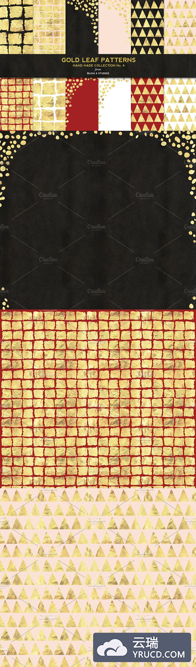 手工制作的金箔数码图案 Hand Made Gold Leaf Digital Patterns