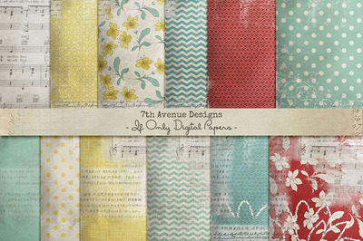 复古时尚图案背景纹理 If Only Digital Papers